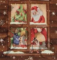 Serviette santa bringt geschenke (rar)