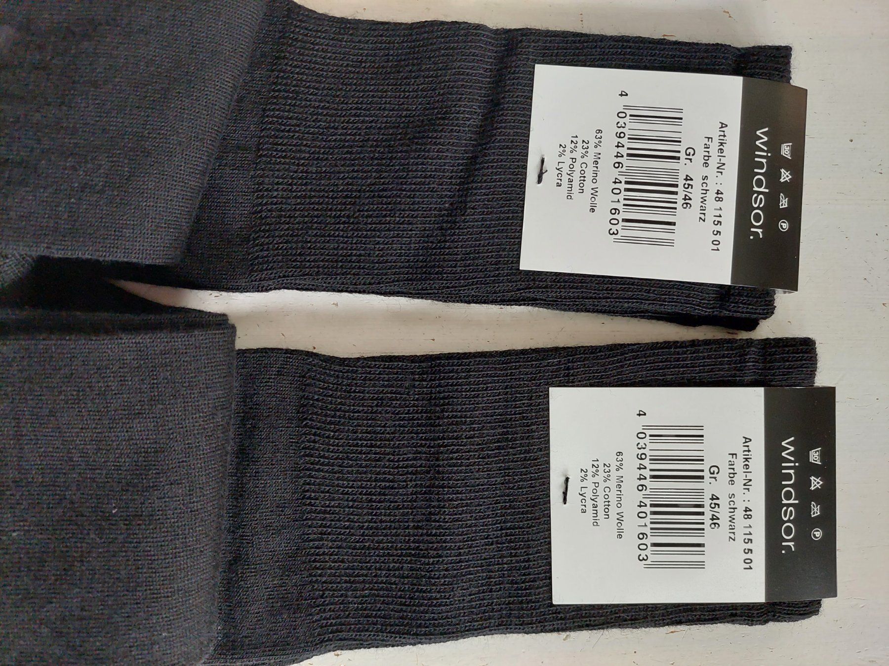 Calze: Windsor Socken lang 2er-Set Schwarz 45-46 – Nuovo e nell'imballaggio originale da Beckenried venduto da Havacola 6