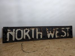 Vintage NORTHWEST Emailleschild Shabby Chic Deko Schild