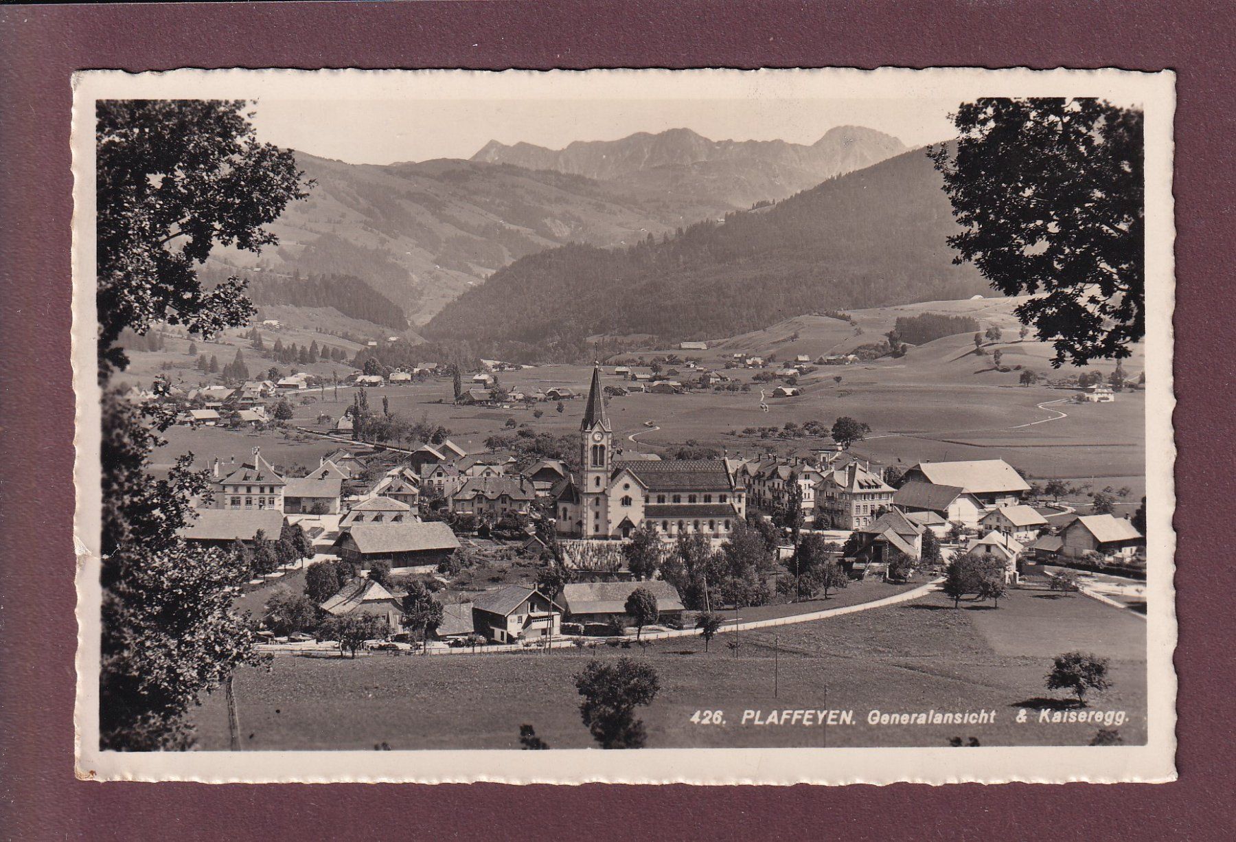 Ansichtskarten: PLAFFEIEN / PLANFAYON - Generalansicht - 1949 Feldpost – Gebraucht aus Pully von nicecards