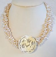 Perlencollier mit Perlmutter Schliesse neu ungetra