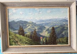 Gemälde Landschaft W. Eberle, 61 mit Rahmen guter Zustand