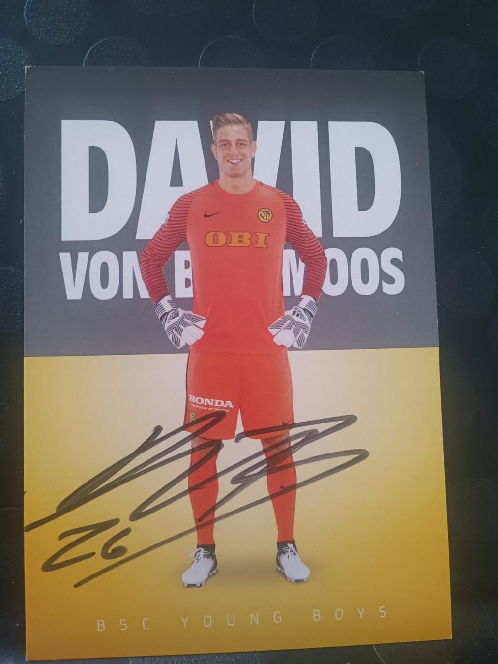 Autografi: David von Ballmoos - YB Bern - handsignierte Karte – Usato da Menziken venduto da Artographs