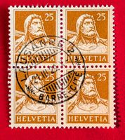 TELL 175 VIERERBLOCK ZENTRUMSTEMPEL LAUSANNE BARRE-CITE 1929