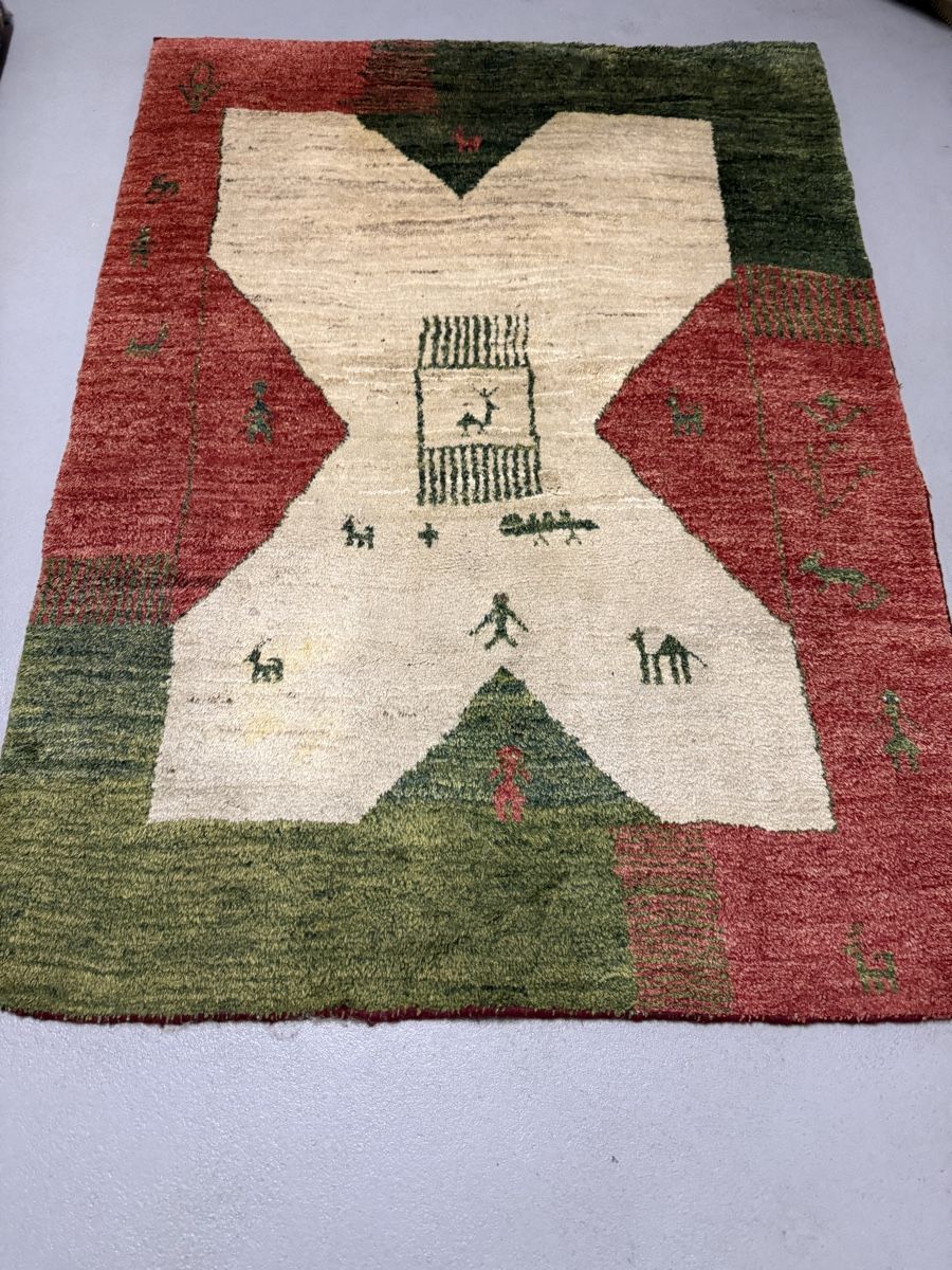 Gabbeh Tappeti: Schöner  Perserteppich Gabbeh 143x190.cm – Usato da Büron venduto da Filadefia-888