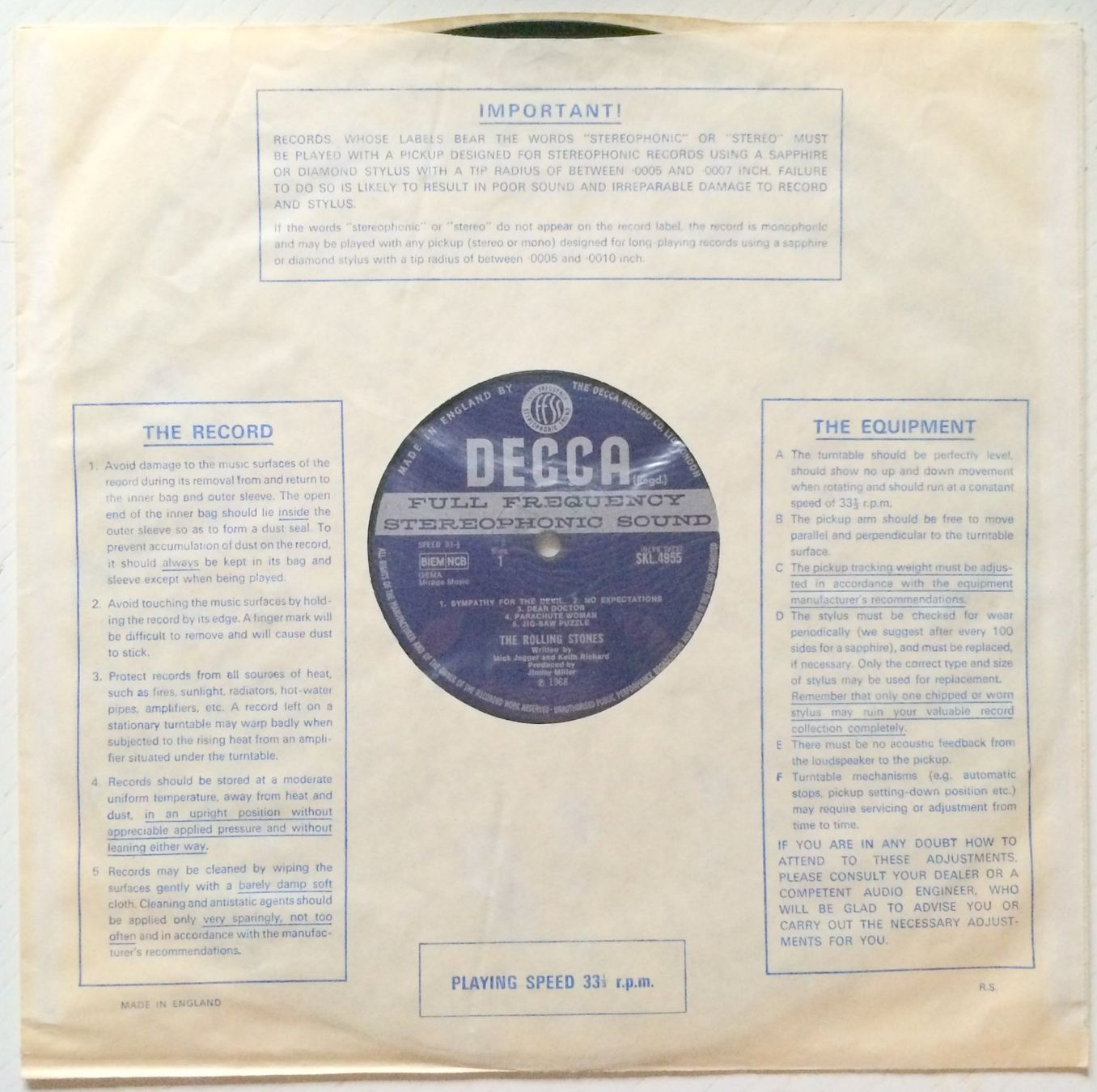 Schallplatten: ROLLING STONES - BEGGARS BANQUET – Gebraucht aus Bottens von hotter-than-hell 2