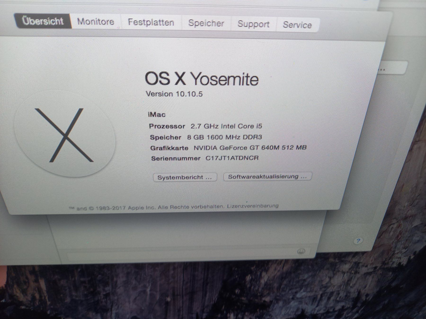 Apple PC: apple os x yosemite version 10.10.5 inter core i5 – Usato da Wohlen AG venduto da poliziotto008 2