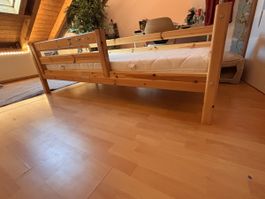 Kinderbett Massivholz Kiefer 90x200cm inkl. Lattenrost, 