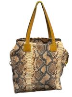 DESIGNER ITALY TASCHE SHOPPER TOLLER SCHLANGENPRINT LEDER