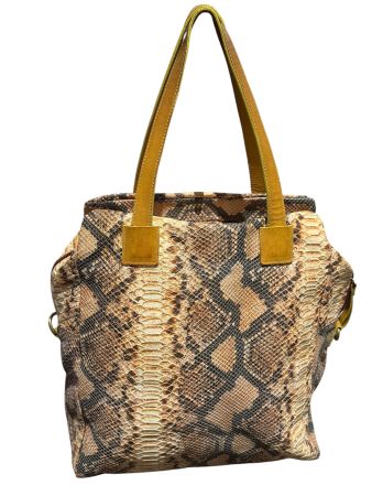 DESIGNER ITALY TASCHE SHOPPER TOLLER SCHLANGENPRINT LEDER