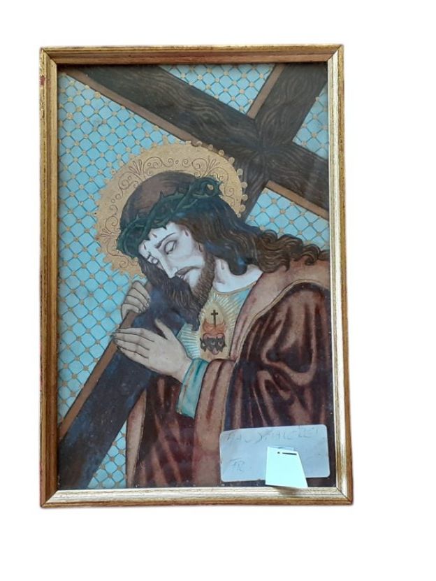 Dipinti: Gemälde Jesus mit Kreuz – Usato da Mörschwil venduto da antiksalon21 4