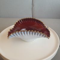 1920er J.USA"Fenton Glass Company" Schale mit gezacktem Rand