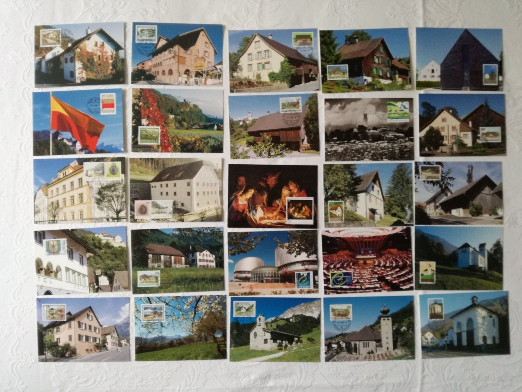 Tutti i francobolli: 25 AK verschiedene Maximumkarten Liechtenstein – Usato da Zürich venduto da Tolima194