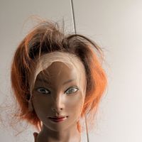 Kurze Perücke menschliches Haar neu.
