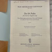 Felix Mendelssohn 114. Psalm op. 51 Klavierauszug Breitkopf
