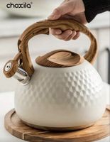 Vintage Wasserkocher mit Holzgriff, neu & schön