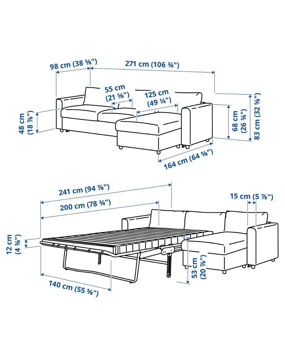 Ikea Sofas: VIMLE 3 Sitzen Bettsofa beige – Gebraucht aus Eglisau von luc_trr8 1