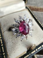 Vintage Rubin Diamant Ring Weissgold 750 18kt