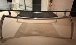 Glastisch, mit Metallgestell, Top Zustand