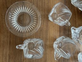 Glas Tassen mit Unterteller