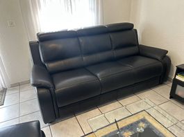 Poltronesofà Ledersofa Rignano 4-Sitzer schwarz - neuwertig