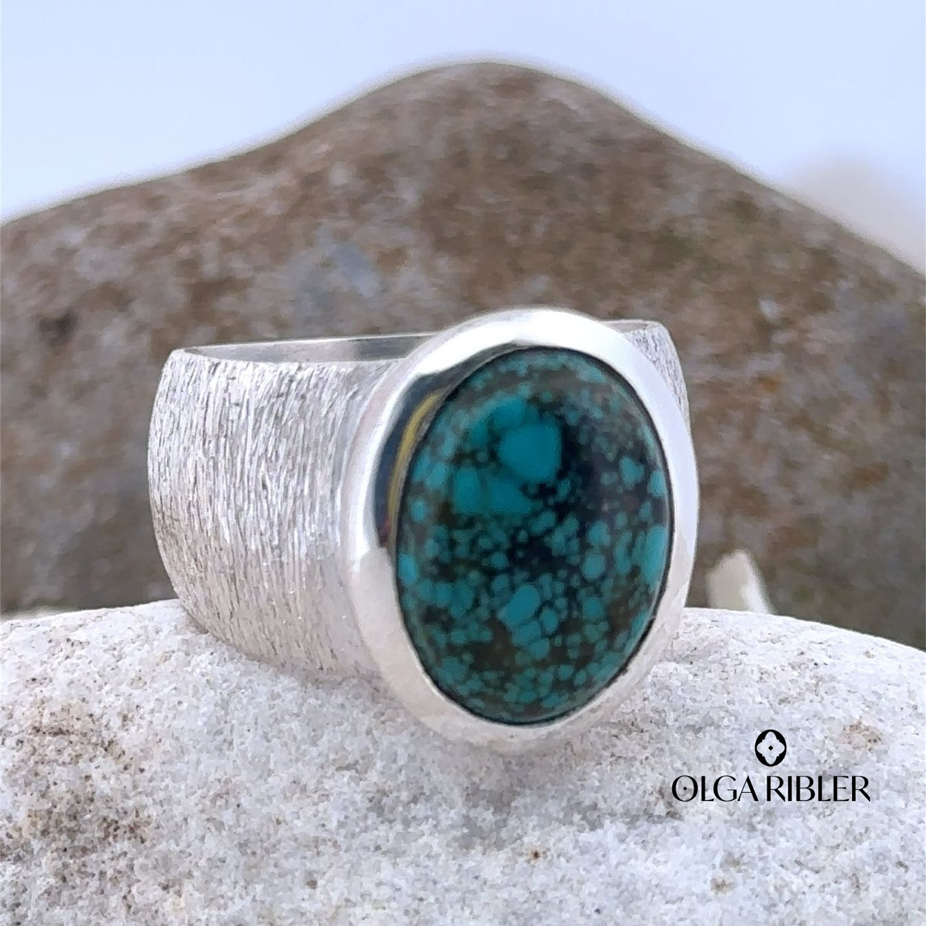 Olga Ribler Anelli: Statement Silber Ring 925 mit Türkise Grösse 52 – Nuovo (secondo la descrizione) da Luzern venduto da Schmuckoutlet