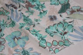 ***AUSVERKAUF*** Stoff Viscosejersey creme/Blumen