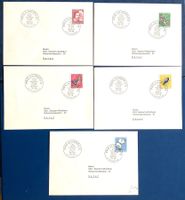 1956 FDC Pro  Juventute Satz auf 5 Briefe