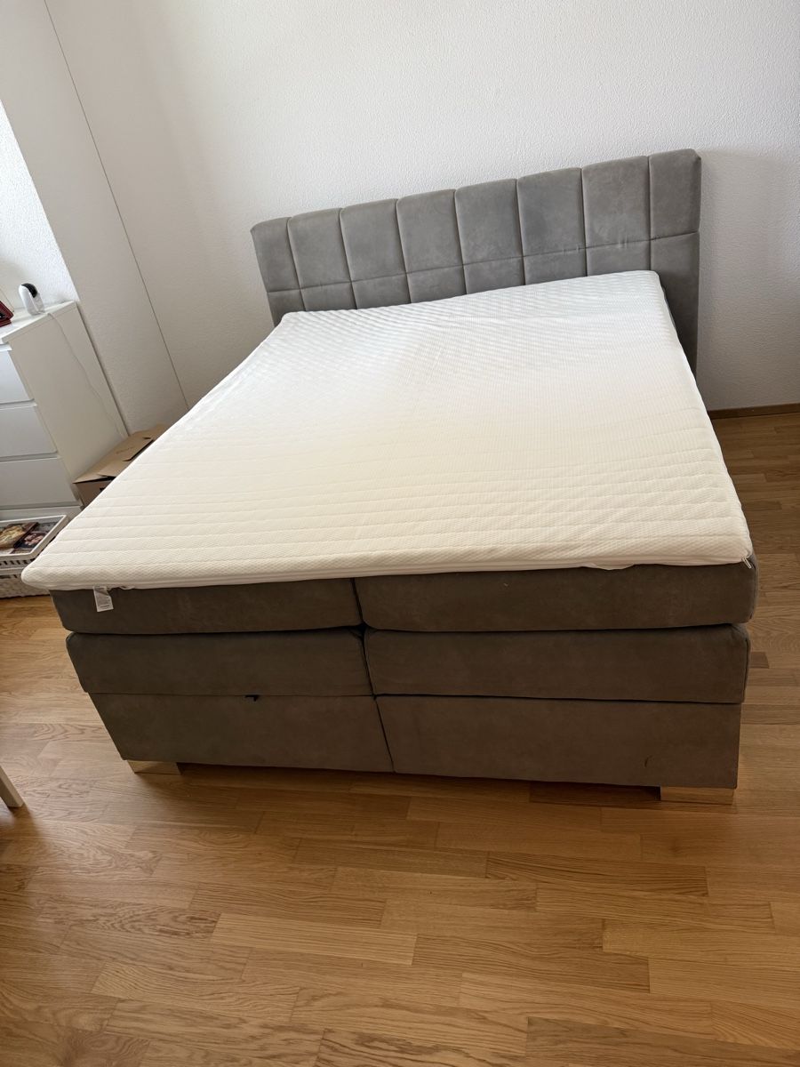 Letti: Boxspringbett 160x200 grau – Usato da Oensingen venduto da rom_6fhm 1
