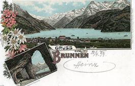 Brunnen SZ - fünf AK inkl. Litho