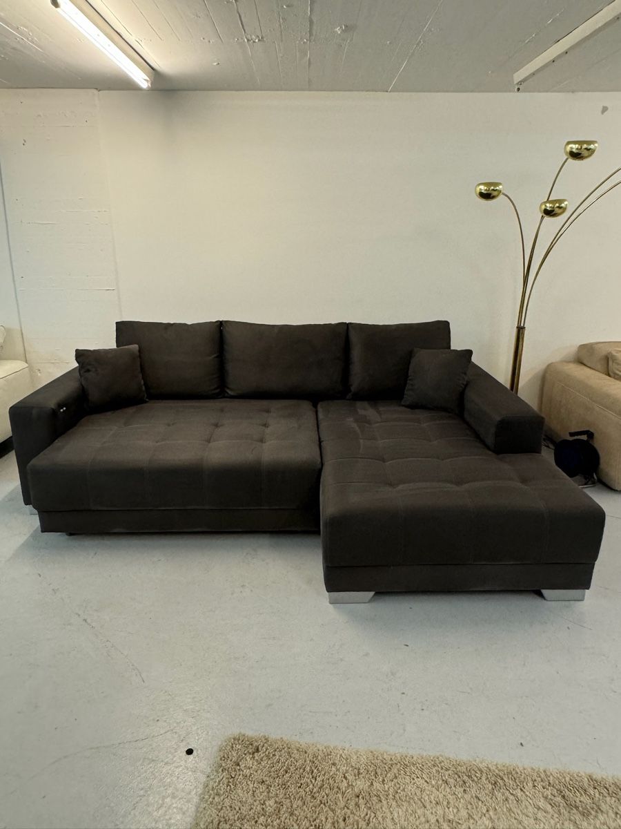 Divani: Ecksofa Braun mit Elektrische Bettfunktion – Usato da Fehraltorf venduto da Sofalab.swiss 2