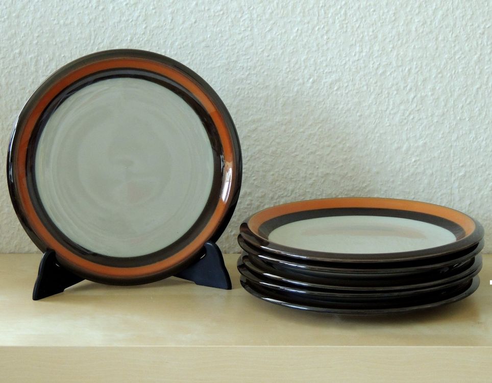 6 assiettes à dessert Annika, Rörstrand, Suède, années 1970 (D'occasion