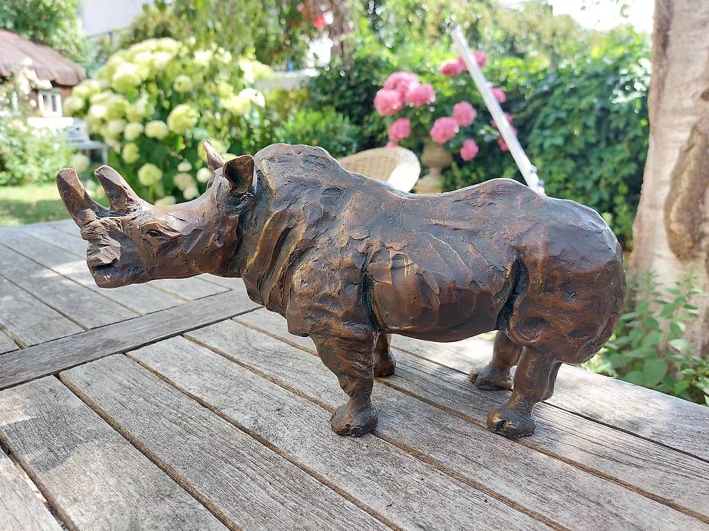 Figuren: Bronze-Nashorn-Skulptur, signiert - Rustica 2000 – Gebraucht aus Weinfelden von Mustang422 1