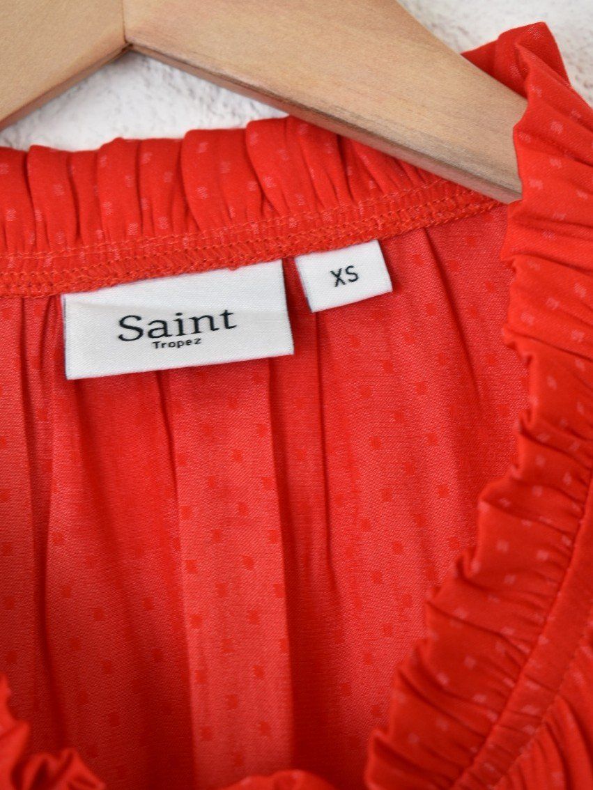 Blusen: Saint Tropez "Briana" Kurzarmbluse, rot, Gr.XS-S – Gebraucht aus Nürensdorf von 2ND_STORY 4