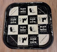 Schönes altes Serviertablett Black & White Werbung Tablett