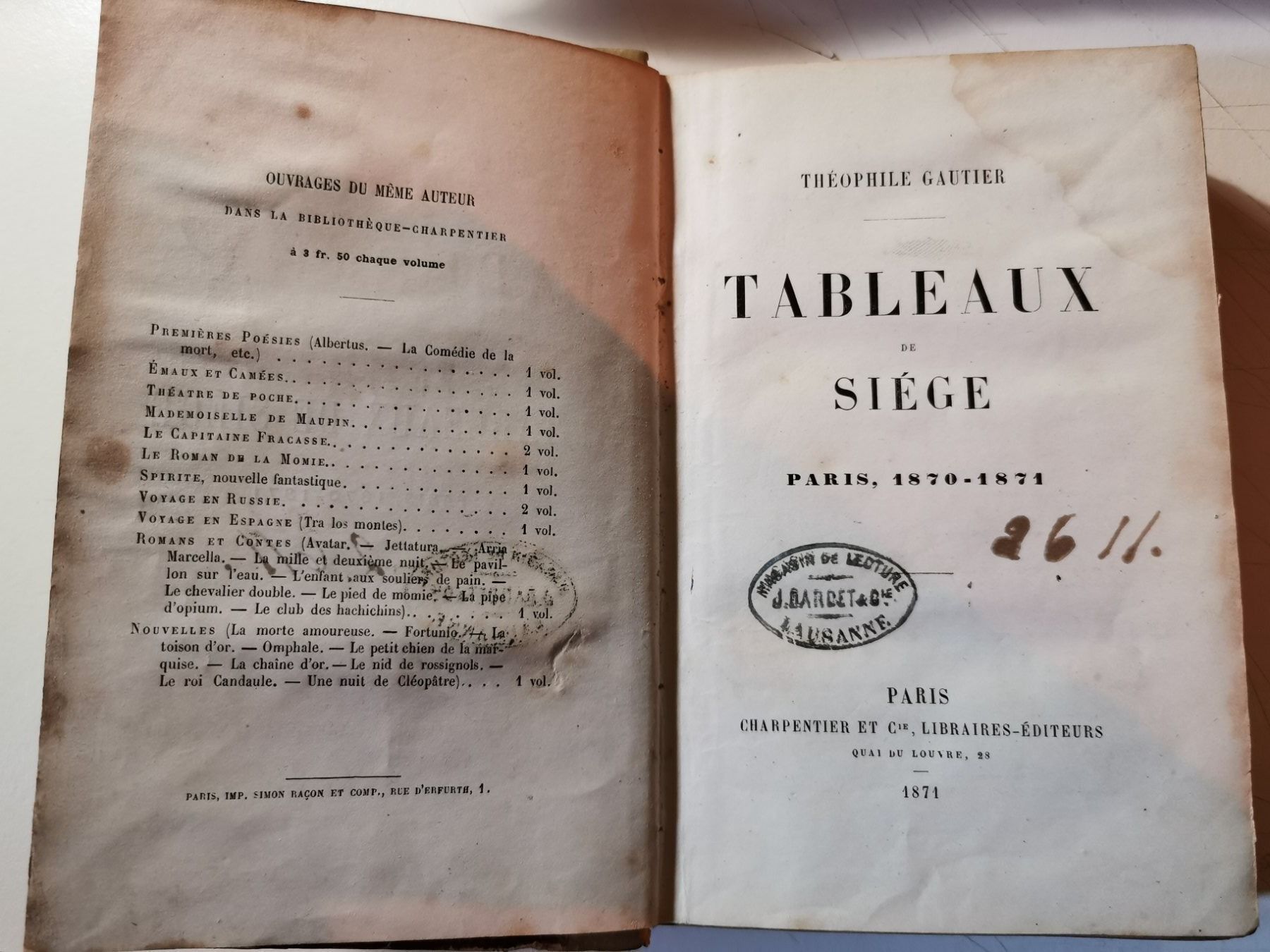 Libri: Très vieux livre de 1871 – Usato da Pailly venduto da jme99 2