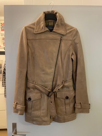 Marc O’Polo Lederjacke, Grösse 36, beige