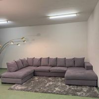 (Gratis Lieferung) U-Sofa Grau Alcantara
