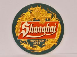 Bierdeckel SHANGHAI IMPORTED BEER Bier Untersetzer Vintage