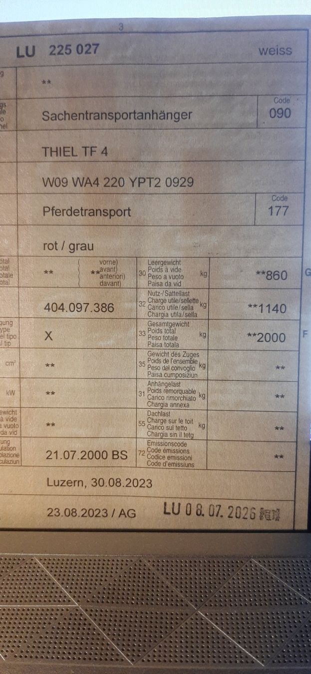 Thiel Anhänger: Pferdeanhänger Thiel TF4 – Gebraucht aus Schachen LU von Bergfreund123 8