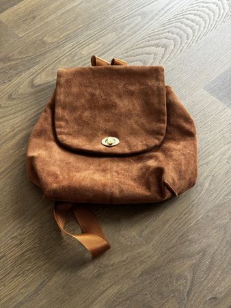 Vintage Rucksack in Wildlederoptik – Cognacbraun
