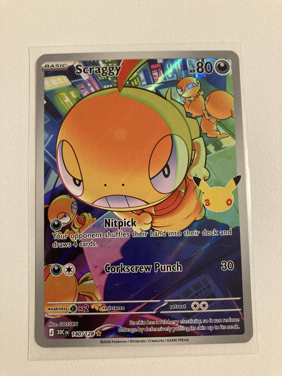 Pokémon Carte collezionabili: Scraggy 140/128 EN 30th – Nuovo (secondo la descrizione) da Wohlen AG venduto da Liridon22