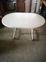 Ausziehtisch oval weiss Marmoroptik auf Rollen, top f. Fr...