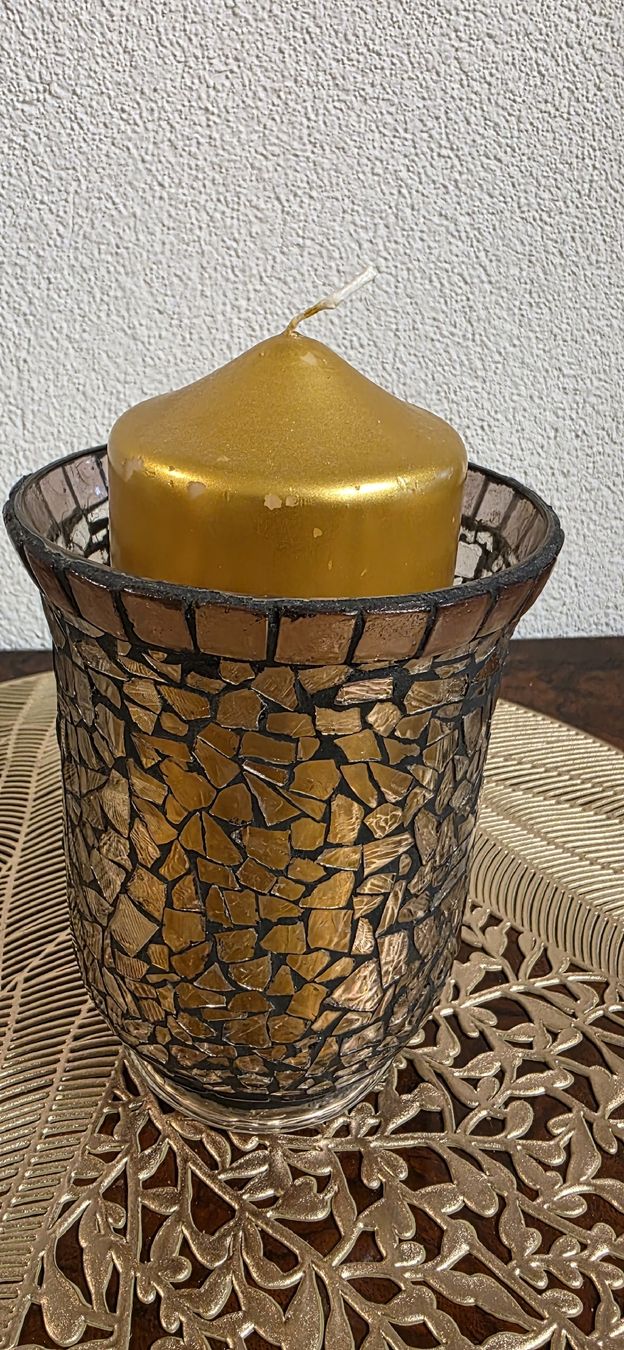 Tutte le decorazioni: Mosaik Glas Windlicht mit Kerze – Usato da Kaufdorf venduto da Nati-Nati