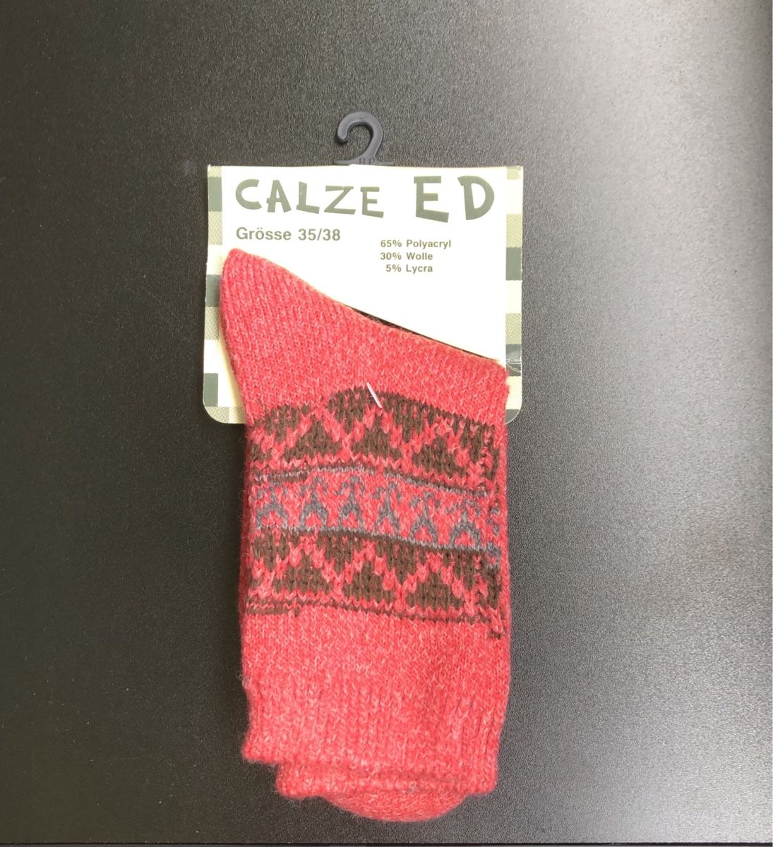 Socken: Socken CALZE ED Rot Grösse 35/38 neu – Neu und originalverpackt aus St.Gallen von nitka.