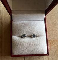 Hellblaue Zirkonia Ohrstecker Silber 925