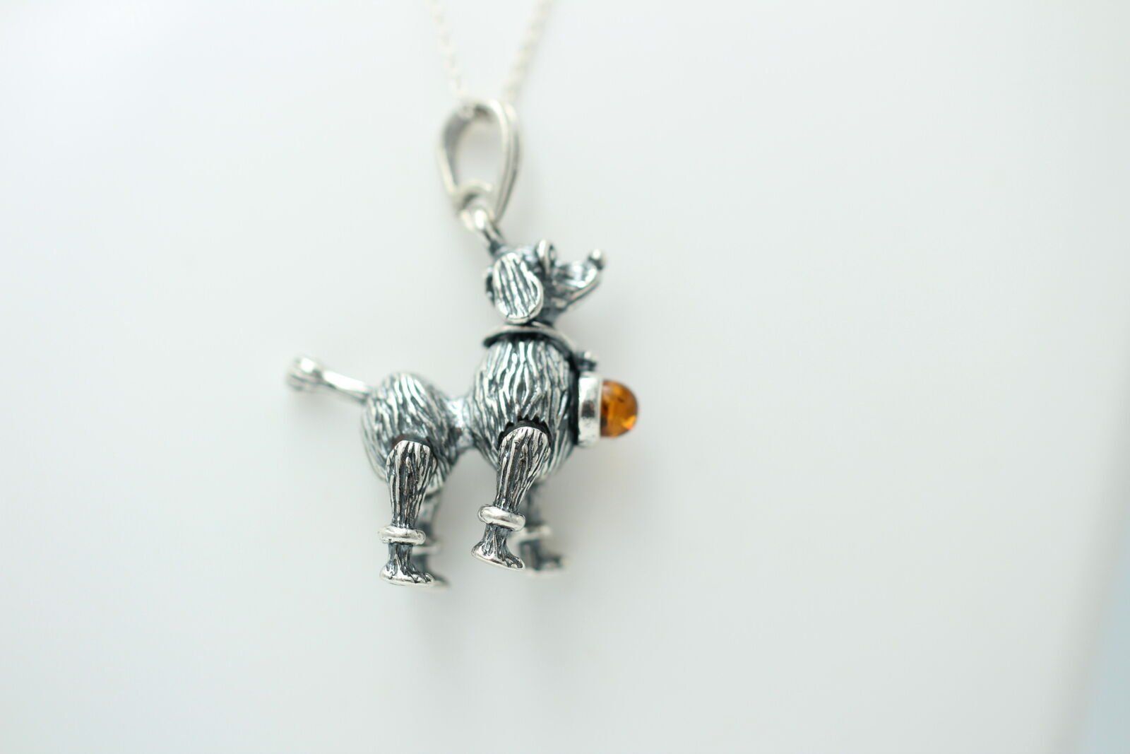 Rimorchi: Silber Bernstein Hund 925 Silber plastisch und beweglich – Nuovo e nell'imballaggio originale da Heiligkreuzsteinach venduto da schmucktime 1