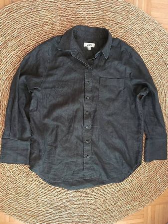 Dicke Bluse aus reinem Leinen von Cos, schwarz, 36