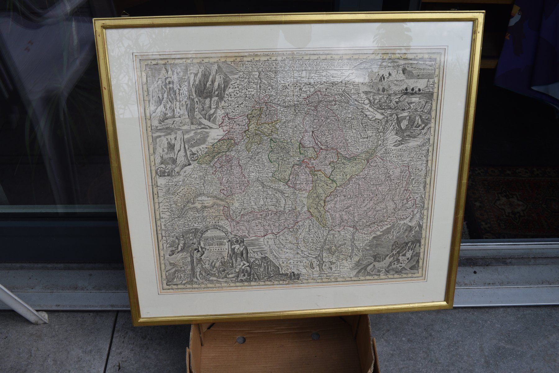 Incisioni: Kupferstich Mathaeus Seutter 1730 Schweiz – Usato da Brügg BE venduto da Aristotolius 5