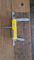 Victorinox Taschenmesser gelb mit Werbeaufdruck gebraucht